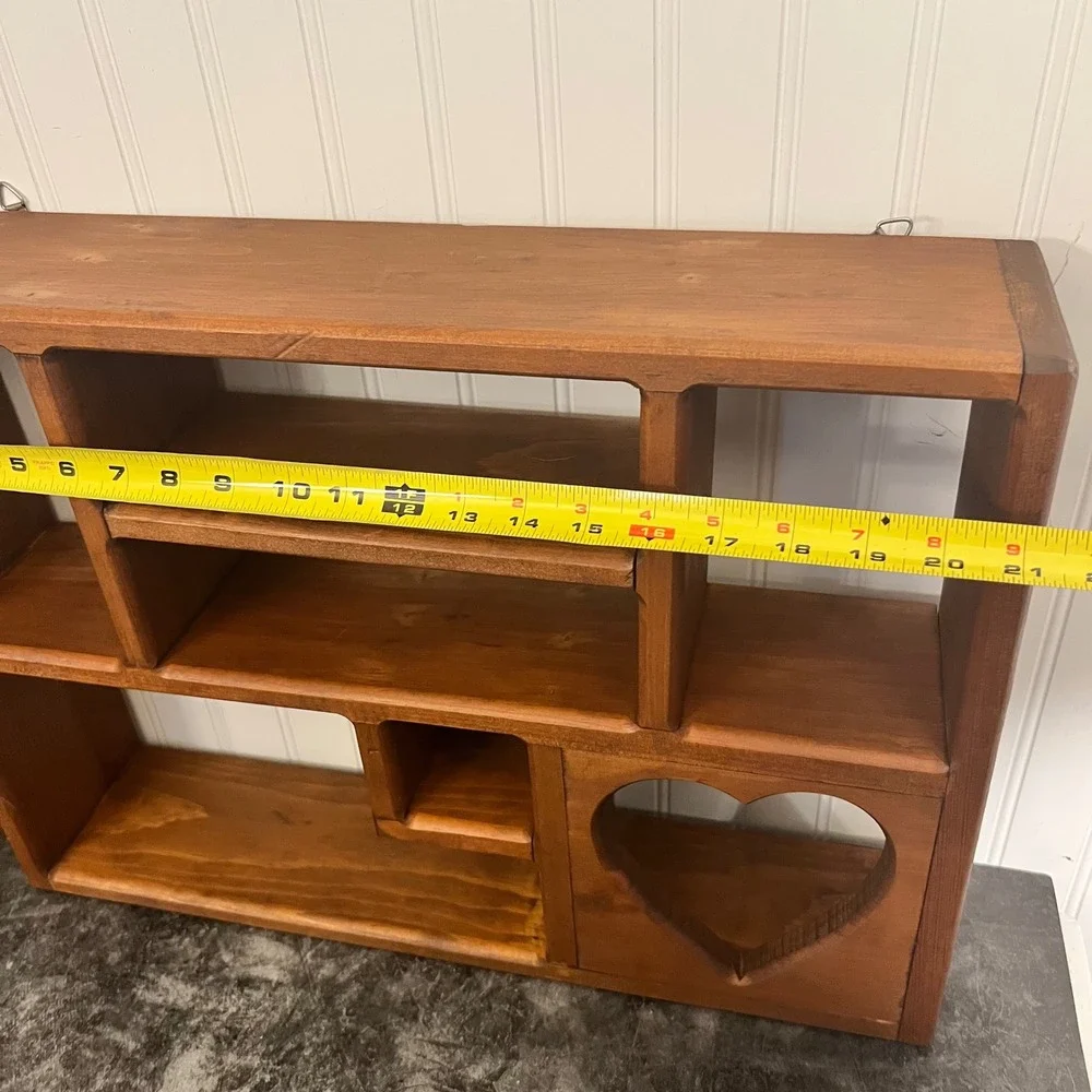 Vintage Wooden Trinket Shelf Heart Cutout | Cottagecore Y2K 90s